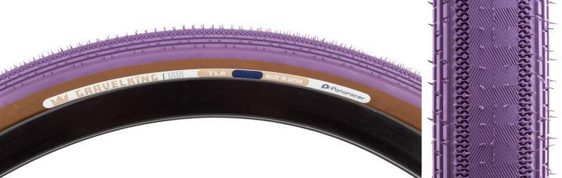Panaracer GravelKing SS Tire - 700 x 45 Tubeless Folding Purple/Brown