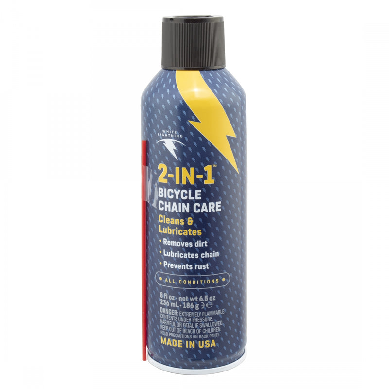White Lightning 2-IN-1 Bicycle Chain Care Lubricant 8 oz