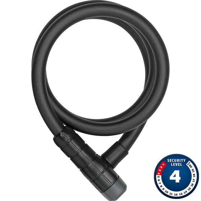 Abus Racer 6412K Cable Lock - Keyed 2.8' 12mm With Bracket Black