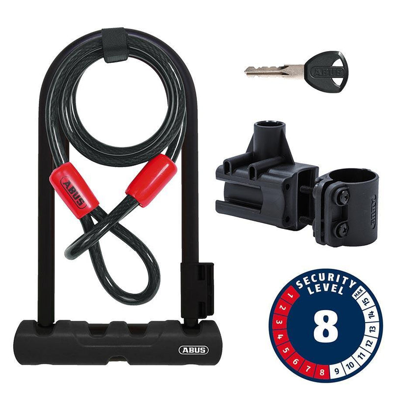 Abus Ultra 410K + Cobra U-Lock Key 12mm 170x230mm 6.7''x9'' Black