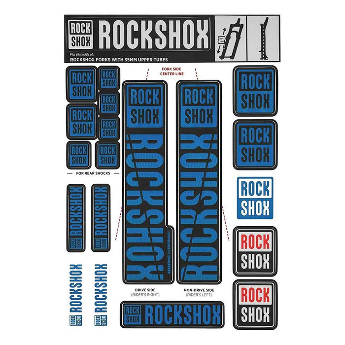 RockShox Fork Decal Kit - 35mm Blue