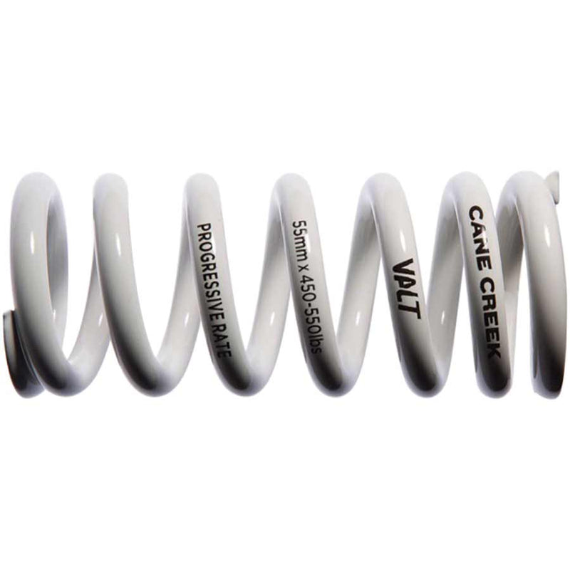 Cane Creek Progressive Rate VALT Lightweight Rear Shock Spring - 55mm x 400-488lbs White