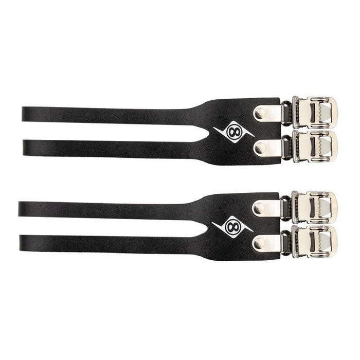 Origin8 Leather Double Toe Straps 420mm Black Leather