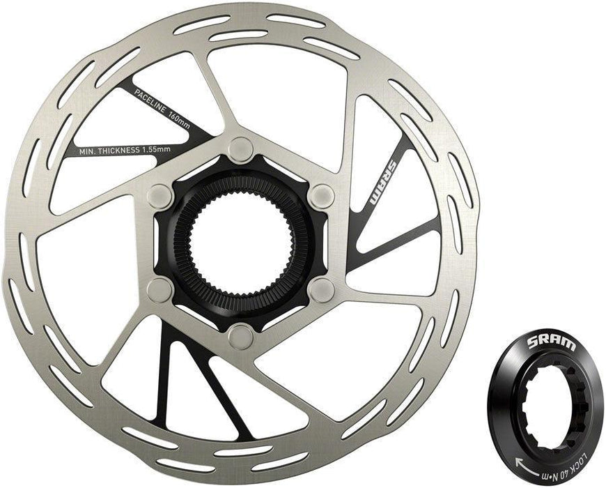 SRAM Paceline Disc Brake Rotor - 160mm Center Lock 1.85mm Includes Internal Tooled Lockring
