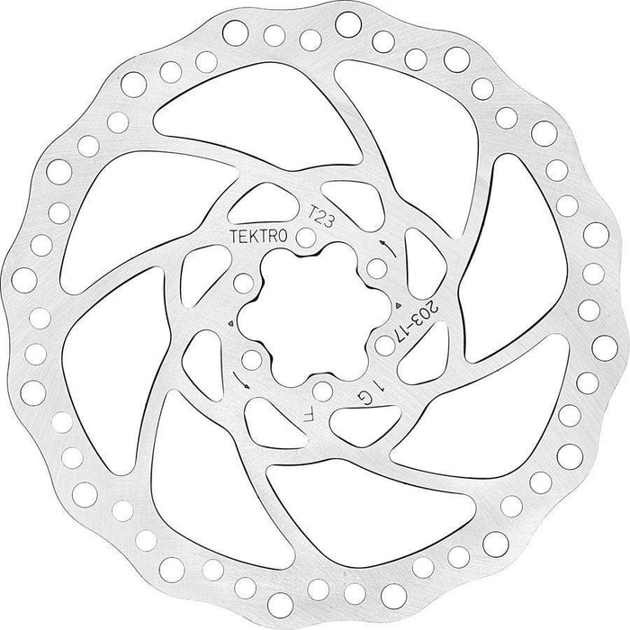Tektro TR203-17 Disc Brake Rotor - 203mm 6-Bolt 2.3mm Thickness