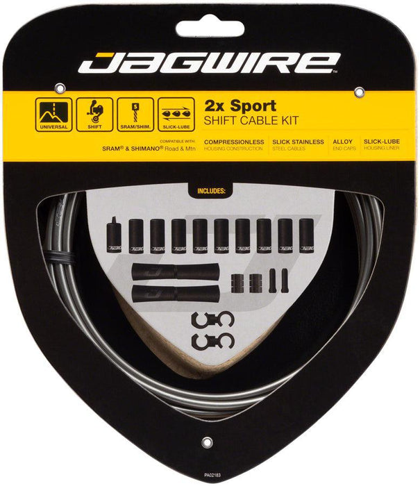 Jagwire 2x Sport Shift Cable Kit SRAM/Shimano Ice Gray