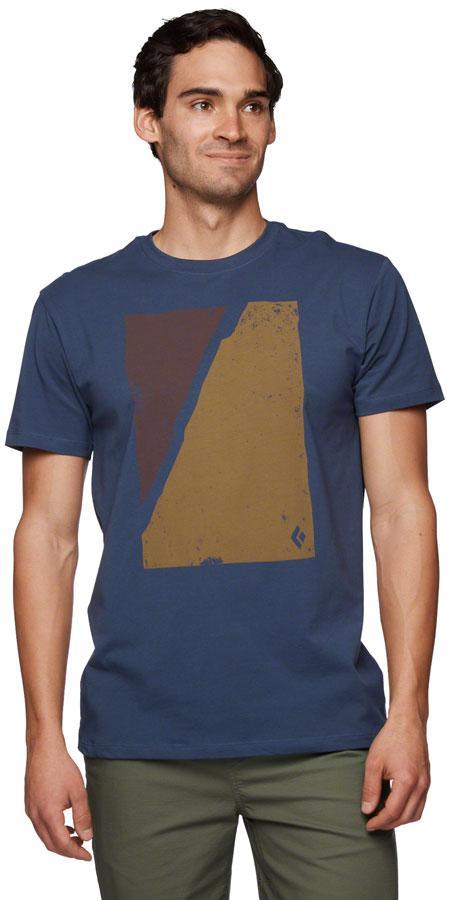 Black Diamond Block Print Mountain Tee - Ink Blue Mens Medium