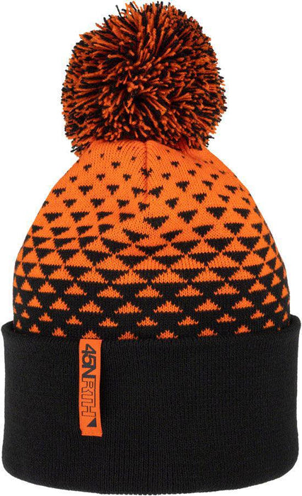 45NRTH Last Light Pom Hat - Orange/Black One Size