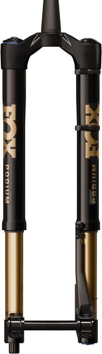 FOX Factory Podium Inverted Suspension Fork - 29" 160 mm 20TA x 110 mm 44mm Offset GRIP X2 68HT Crown BLK/Podium Gold