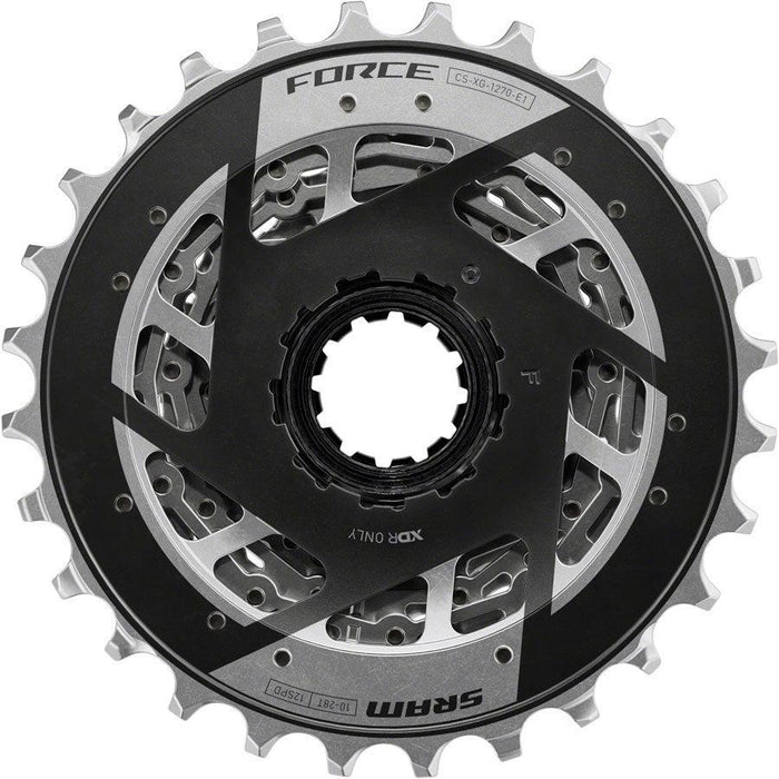 SRAM Force XG-1270 Cassette - 12-Speed 10-28t Silver For XDR Driver Body E1