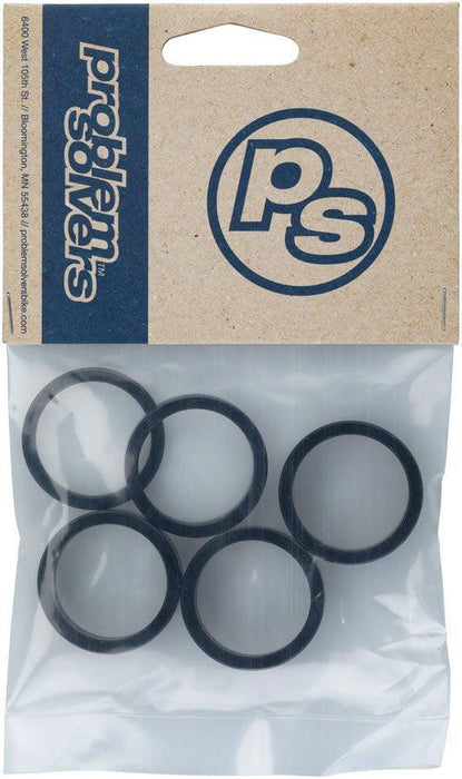 Problem Solvers Headset Stack Spacer - 25.4 3mm 1 5mm 1 10mm 3 Aluminum BLK Assorted 5 Piece Kit