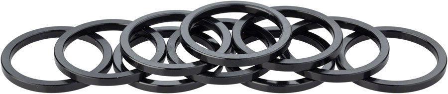 Problem Solvers Headset Stack Spacer - 28.6 3mm Aluminum Black Bag of 10