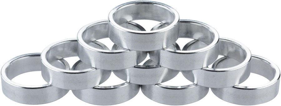 Problem Solvers Headset Stack Spacer - 28.6 10mm Aluminum Silver Bag of 10