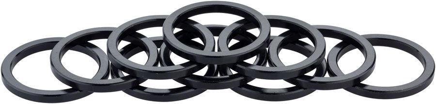 Problem Solvers Headset Stack Spacer - 25.4 3mm Aluminum Black Bag of 10