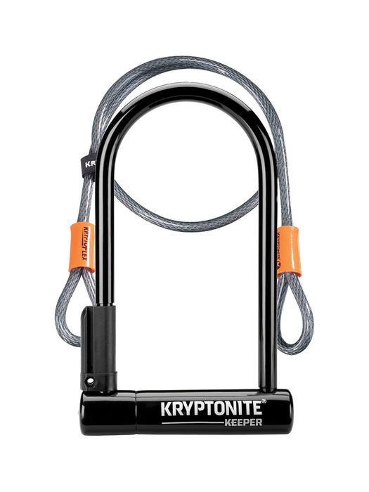 Kryptonite Keeper U-Lock - 4 x 8" Keyed Black Includes 4' cable and bracket
