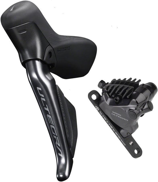 Shimano Ultegra ST-R8170F Di2 Shift/Brake Lever BR-R8170 Hydraulic Disc Brake Caliper - Left/Front 2x Flat Mount BLK