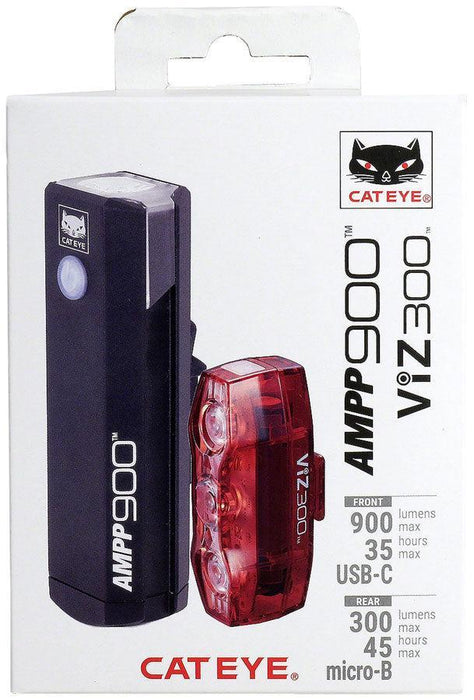Cateye AMPP900 / VIZ300 (USB-C) Headlight and Taillight Set
