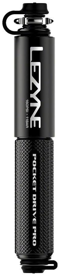 Lezyne Pocket Drive Pro Mini Pump - Aluminium 160psi Presta/Schrader With Mount BLK