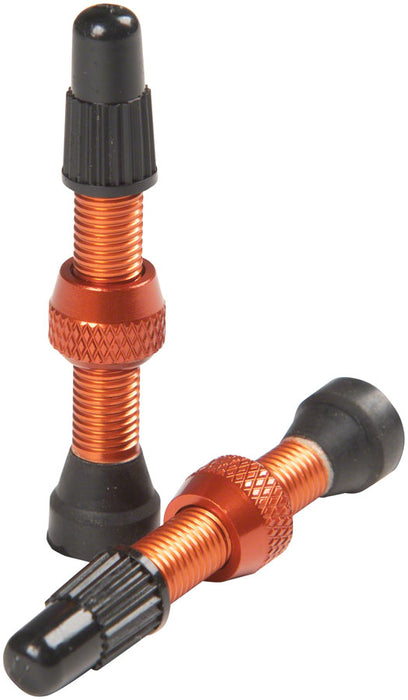 Stans Alloy Valve Stems - 35mm Pair Orange