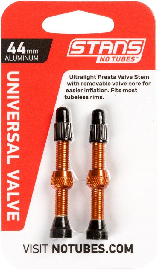 Stan's Alloy Valve Stems - 44mm Pair Orange