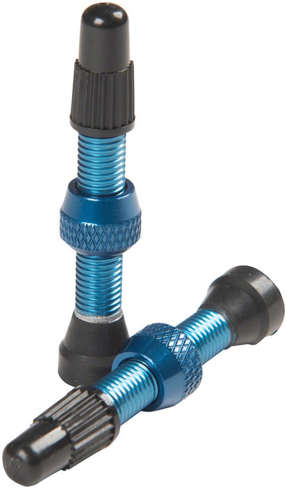 Stans Alloy Valve Stems - 35mm Pair Blue