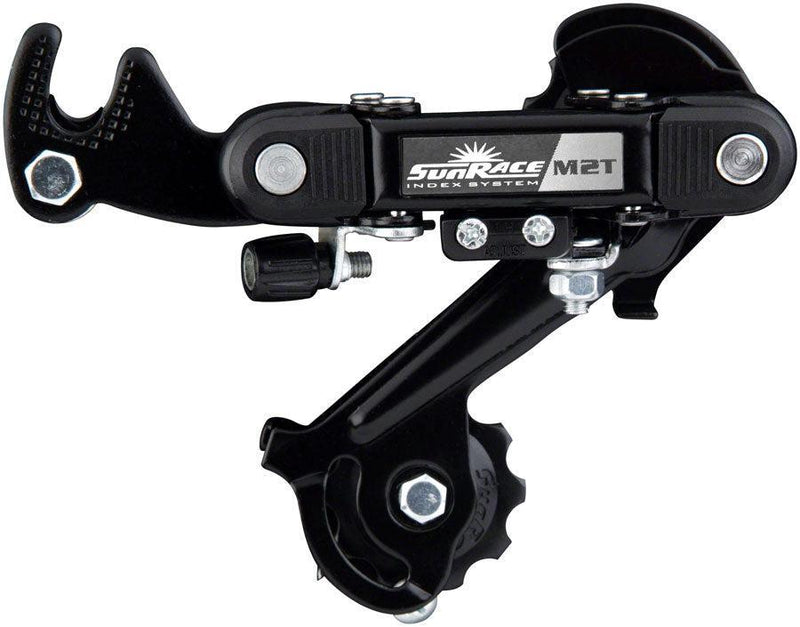 SunRace M2T Rear Derailleur - 6/7-Speed Long Cage Dropout Claw Hanger Black