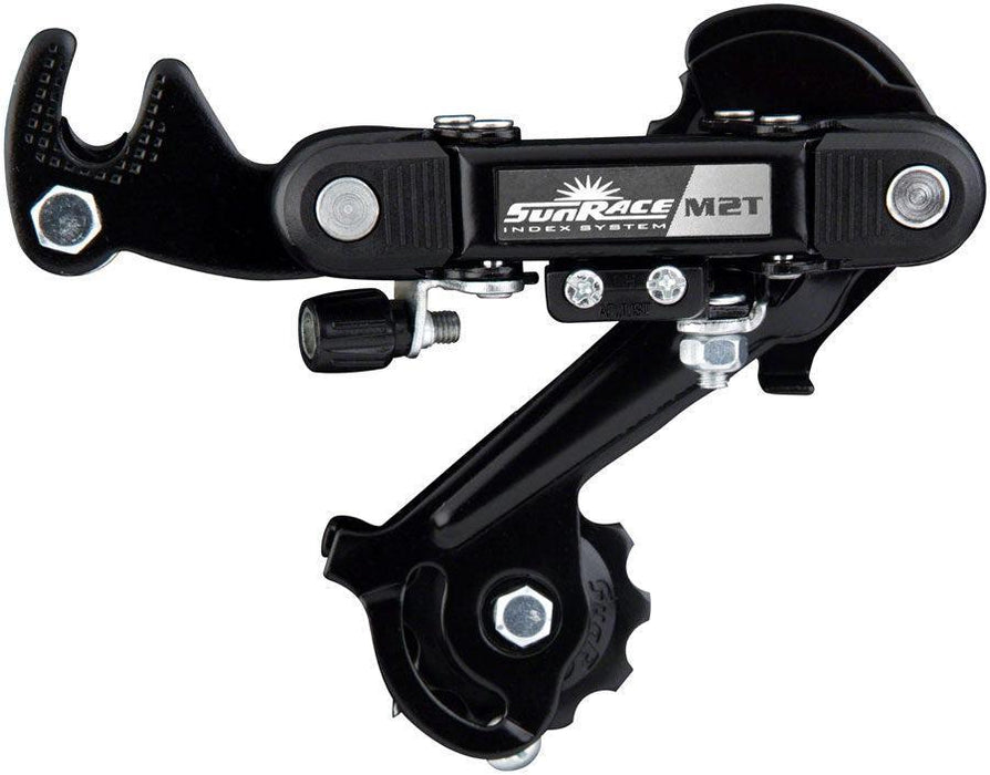 SunRace M2T Rear Derailleur - 6/7-Speed Long Cage Dropout Claw Hanger Black