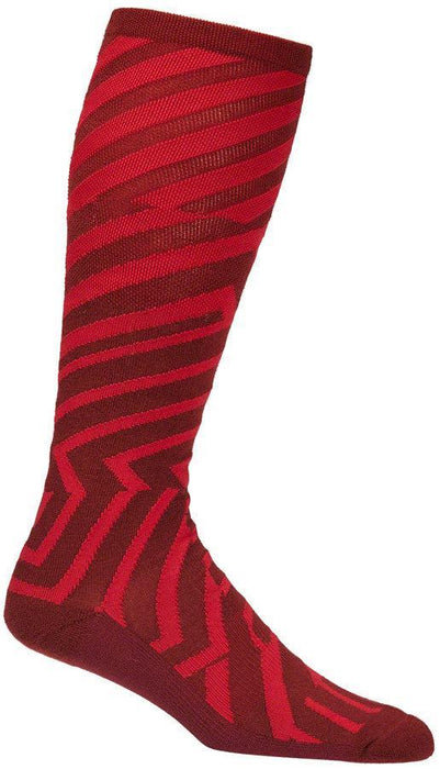 45NRTH Dazzle Midweight Knee High Wool Sock - Chili Pepper/Red Medium