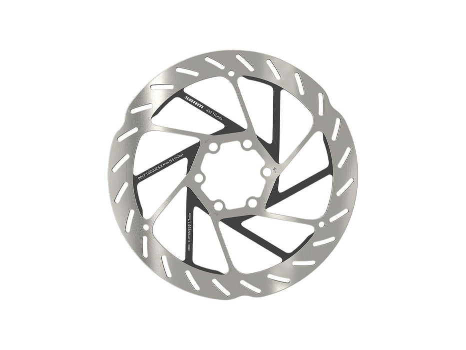 SRAM HS2 Disc Brake Rotor - 160mm 6-Bolt Rounded Silver/Black