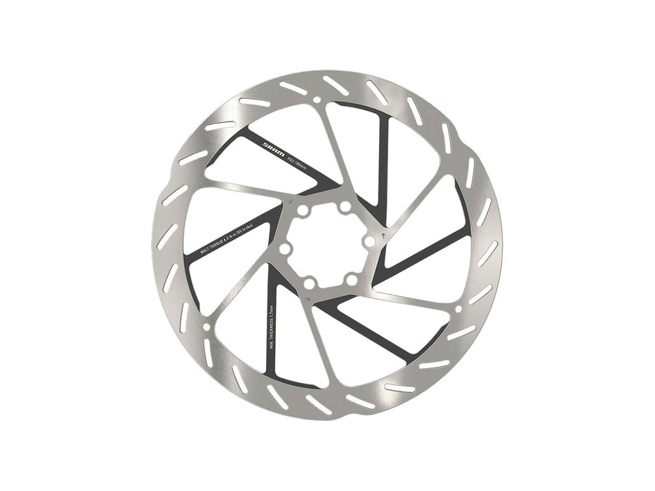 SRAM HS2 Disc Brake Rotor - 180mm 6-Bolt Rounded Silver/Black