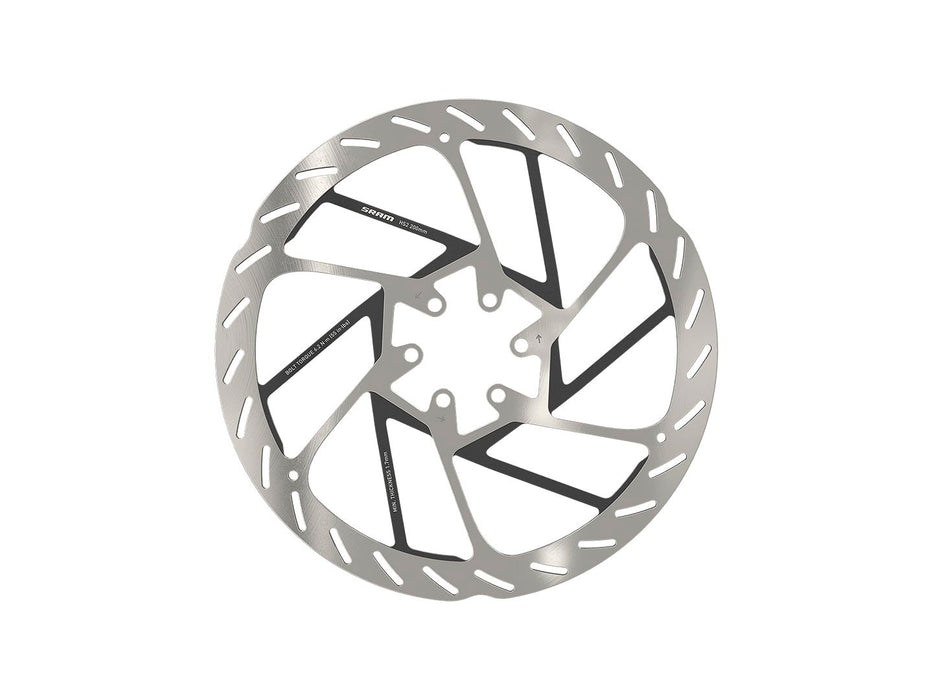 SRAM HS2 Disc Brake Rotor - 200mm 6-Bolt Rounded Silver/Black