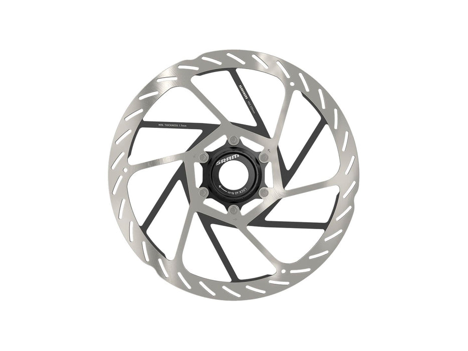 SRAM HS2 Disc Brake Rotor - 220mm Center Lock Rounded Silver/Black