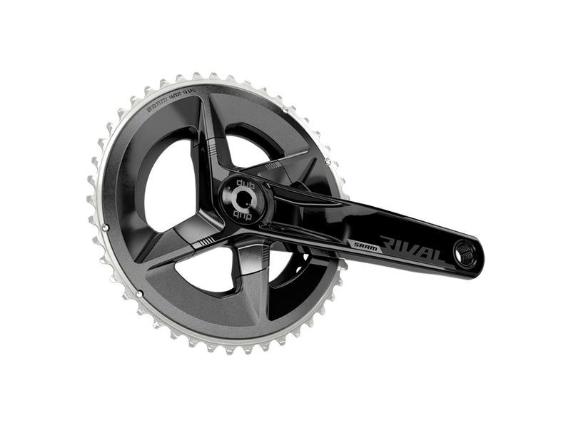 SRAM Rival D1 2x Crankset Speed: 12 Spindle: 28.99mm BCD: 107 48/35 DUB 175mm Black Road Disc