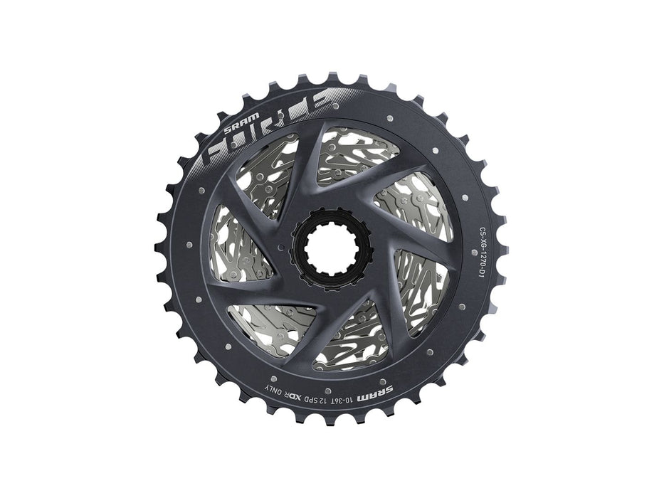 SRAM Force AXS XG-1270 Cassette - 12-Speed 10-36t Silver For XDR Driver Body D1