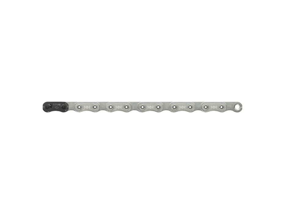 SRAM XX Eagle T-Type Flattop Chain - 12-Speed 126 Links Hollow Pin Includes PowerLock Connector PVD Coated Silver