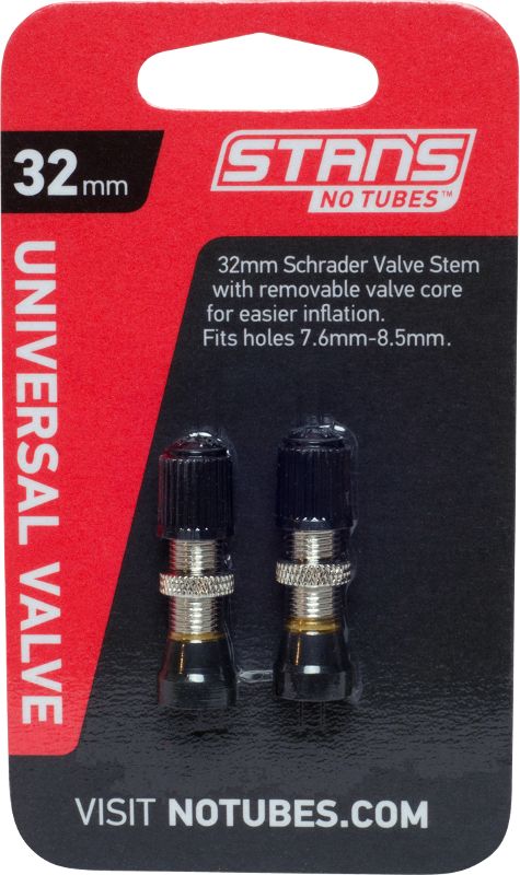 Stan's No Tubes Valve Stems Universal Schrader 32mm 10mm base