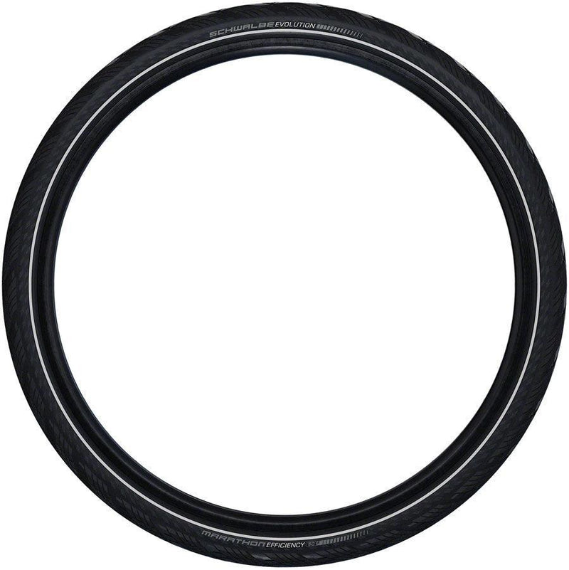 Schwalbe Marathon Efficiency Tire - 700 x 38 Clincher Folding BLK/Reflective Evolution Line Super Race Addix Race E-50