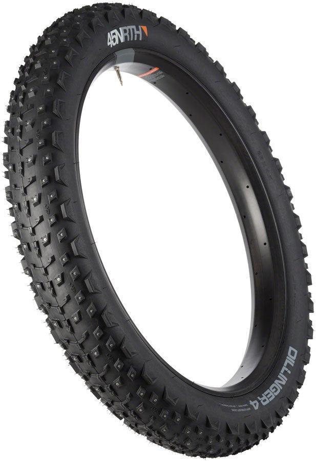 45NRTH Dillinger 4 Tire - 26 x 4 Tubeless Folding BLK 60tpi 240 Carbide Steel Studs