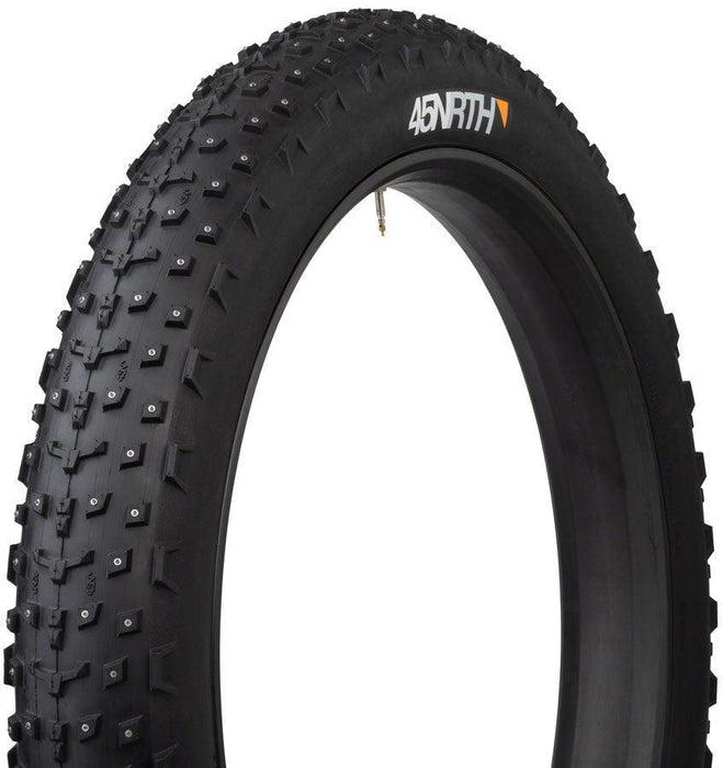 45NRTH Dillinger 4 Tire - 27.5 x 4 Tubeless Folding BLK 120 TPI 252 Concave Carbide Aluminum Studs