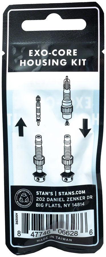 Stan's Tubeless Exo-Core Valve Stem Housing Kit - Alloy BLK Fits Universal+ Valves Pair