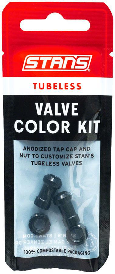 Stan's Tubeless Valve Stem Cap Color Kit - Black Pair