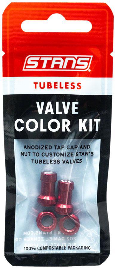 Stan's Tubeless Valve Stem Cap Color Kit - Red Pair