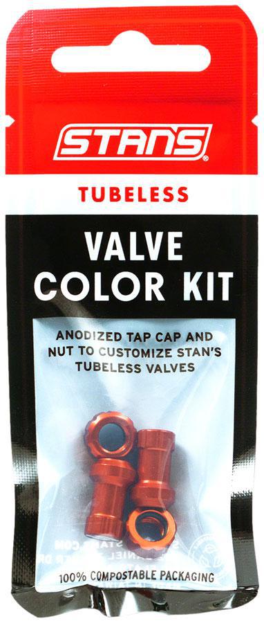 Stan's Tubeless Valve Stem Cap Color Kit - Orange Pair