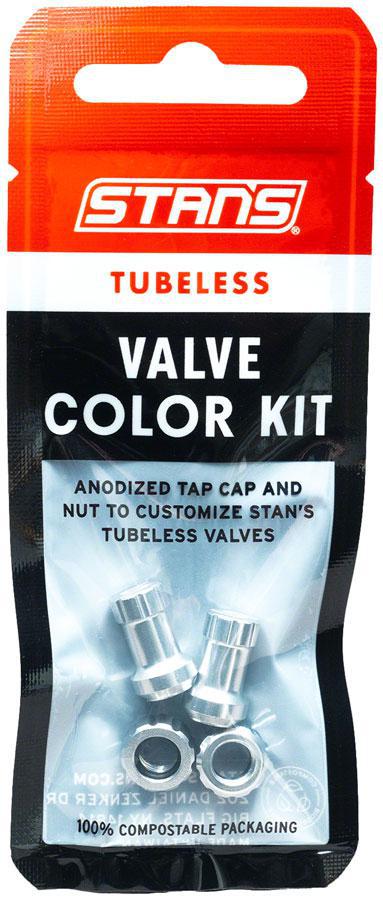 Stan's Tubeless Valve Stem Cap Color Kit - Silver Pair