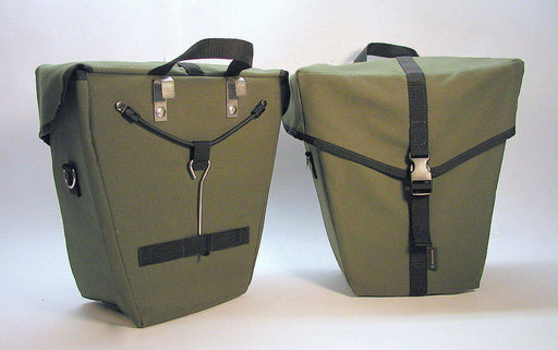 Ironweed Elinor Canvas Bicycle Panniers - handmade-Voltaire Cycles