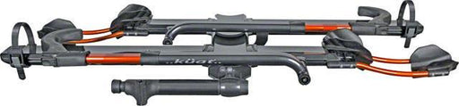 Kuat NV 2.0 2-Bike Tray Hitch Rack: Metallic Gray and Orange, 2" Receiver-Voltaire Cycles