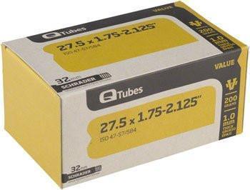 Q-Tube Value Series Tube with Schrader Valve: 27.5" x 1.75-2.125"-Voltaire Cycles