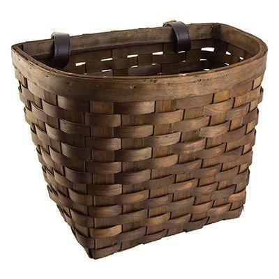 Sunlite Wooden Classic Bicycle Basket Dark Brown-Voltaire Cycles