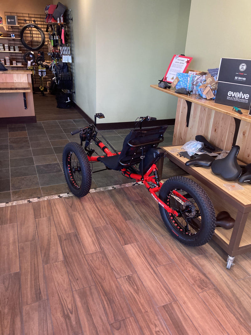 ELECTRIC Fat-Tad Trike with 1000w BBSHD Mid-Drive and Long Range 17AH Battery-Voltaire Cycles of Central Oregon