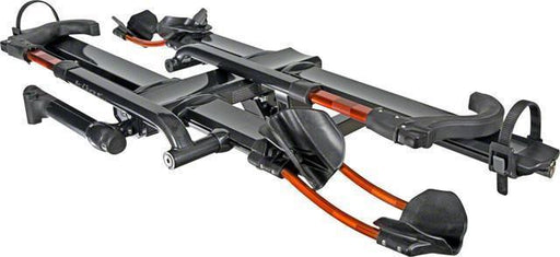 Kuat NV 2.0 2-Bike Tray Hitch Rack: Metallic Gray and Orange, 2" Receiver-Voltaire Cycles